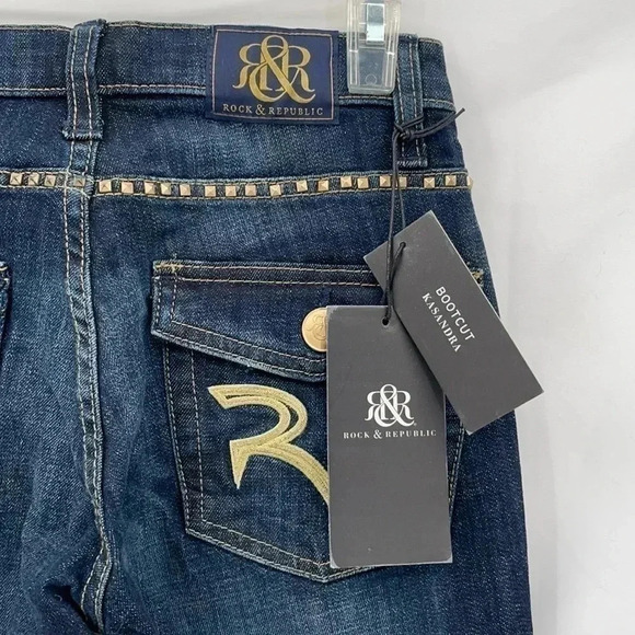 Rock & Republic Women’s Bootcut Jeans Sz 0M Blue Denim Kasandra New - Picture 9 of 13